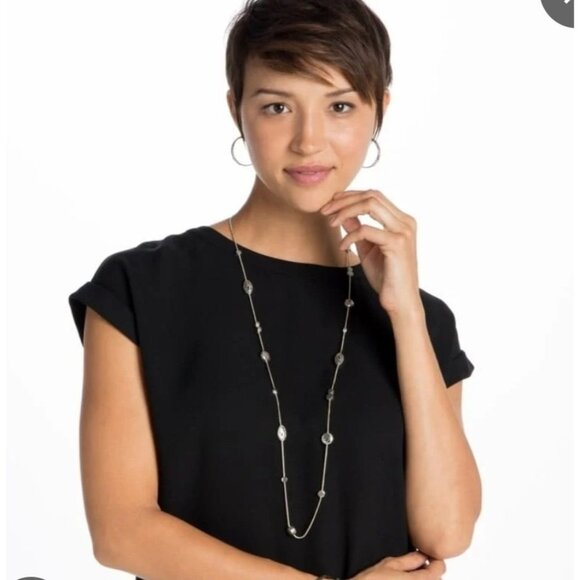 Brighton Silver Plated Contempo Scroll 38" Long Necklace - Picture 3 of 4